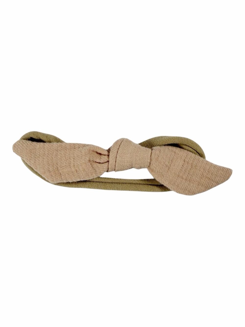Rylee + Cru Baby Bow Headband Neutral Beige One Size
